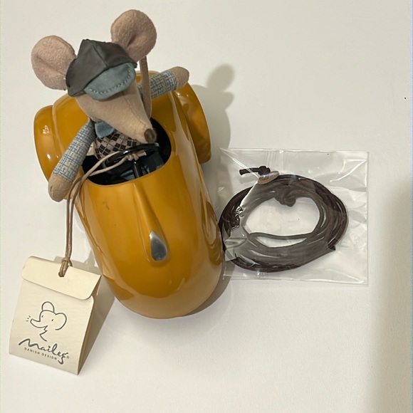 Maileg Other - Maileg Mouse Car with Driver Mouse (Yellow)